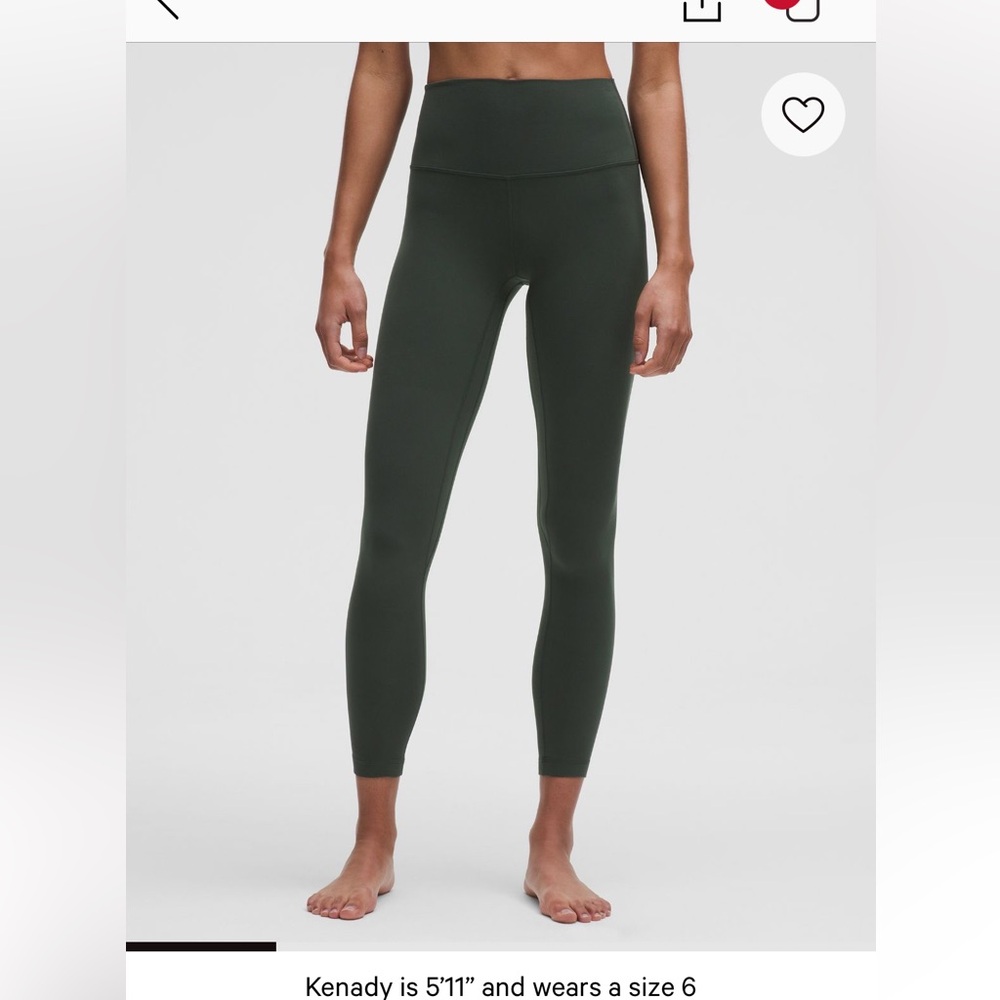 NWT Lululemon Dark Green High-Waisted Leggings
